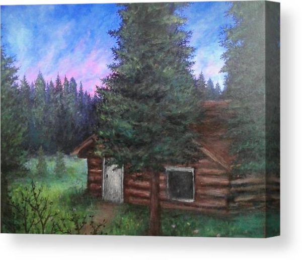 Wooded Cabin - Canvas Print Online Sale