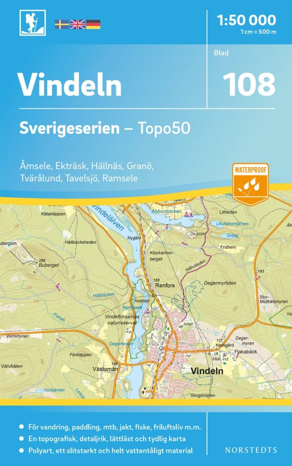 108 Vindeln Sverigeserien Topo50 : Skala 1:50 000 Online now