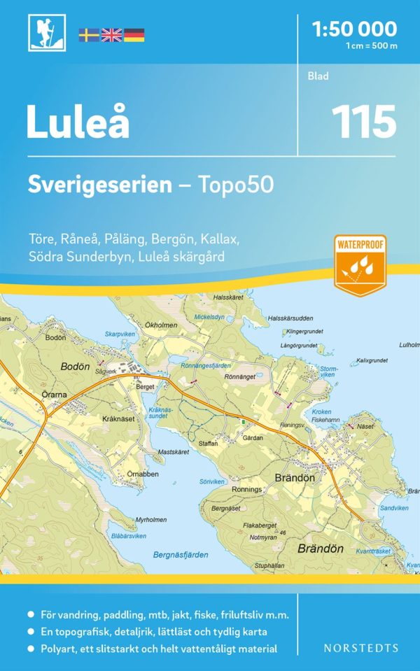 115 Luleå Sverigeserien Topo50 : Skala 1:50 000 Supply