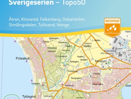 14 Halmstad Sverigeserien Topo50 : Skala 1:50 000 on Sale