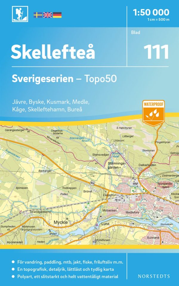 111 Skellefteå Sverigeserien Topo50 : Skala 1:50 000 Sale