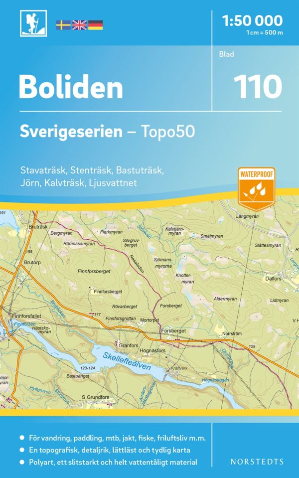 110 Boliden Sverigeserien Topo50 : Skala 1:50 000 Sale